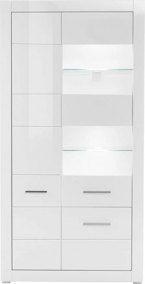 HOME AFFAIRE Vitrine BIANCO Weiß Hochglanz Matt 3 Türen - Bild 3