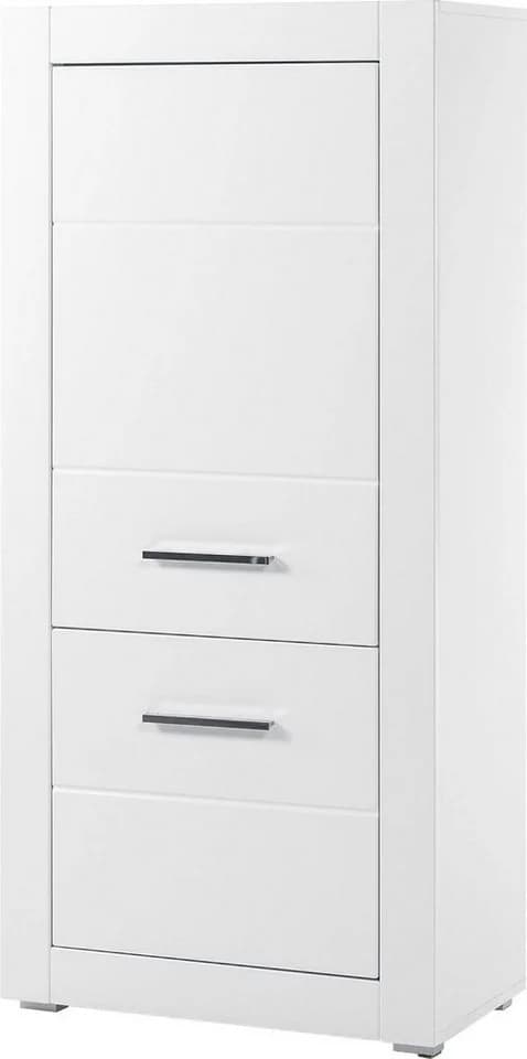 HOME AFFAIRE Mehrzweckschrank BIANCO Weiß Hochglanz Matt
