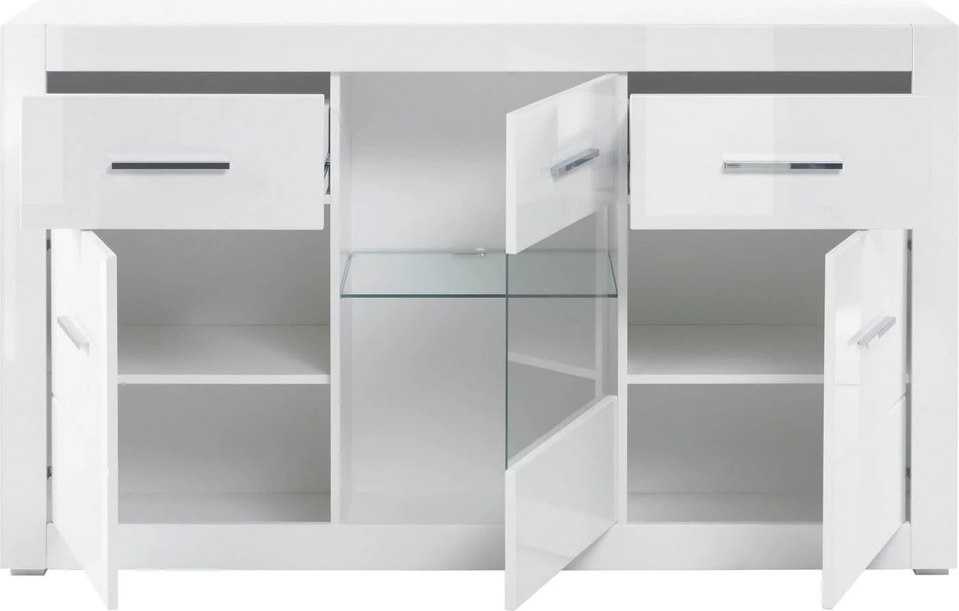 Home Affaire Sideboard Bianco Weiß Matt Hochglanz 3 Türen - Bild 4