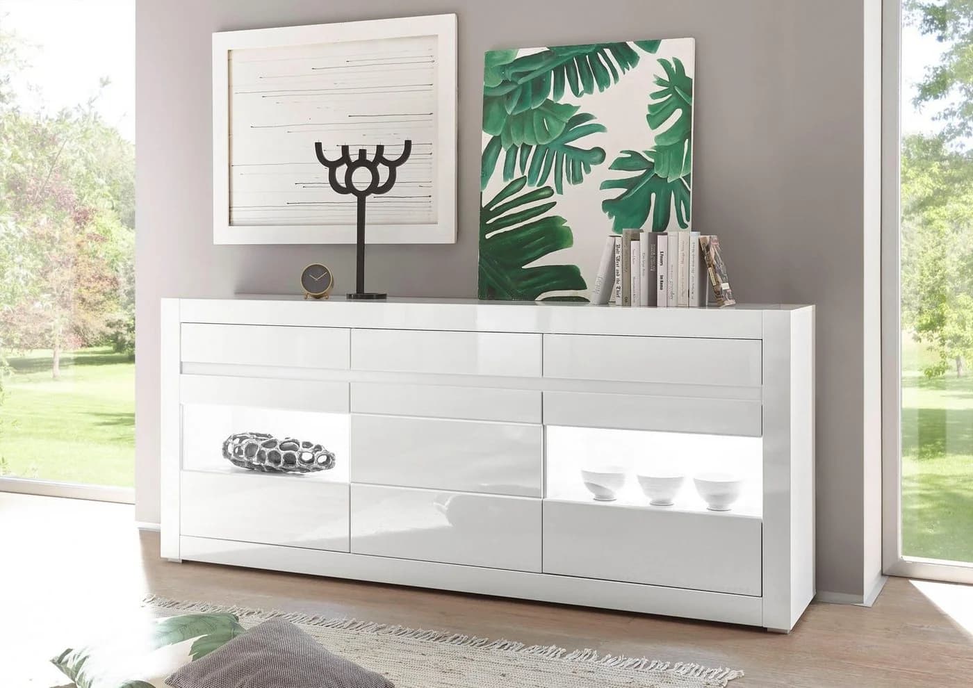 HOME AFFAIRE Sideboard Carat Weiß Hochglanz mit Soft-Close - Bild 2