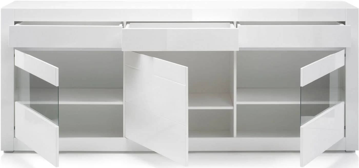 HOME AFFAIRE Sideboard Carat Weiß Hochglanz mit Soft-Close - Bild 4