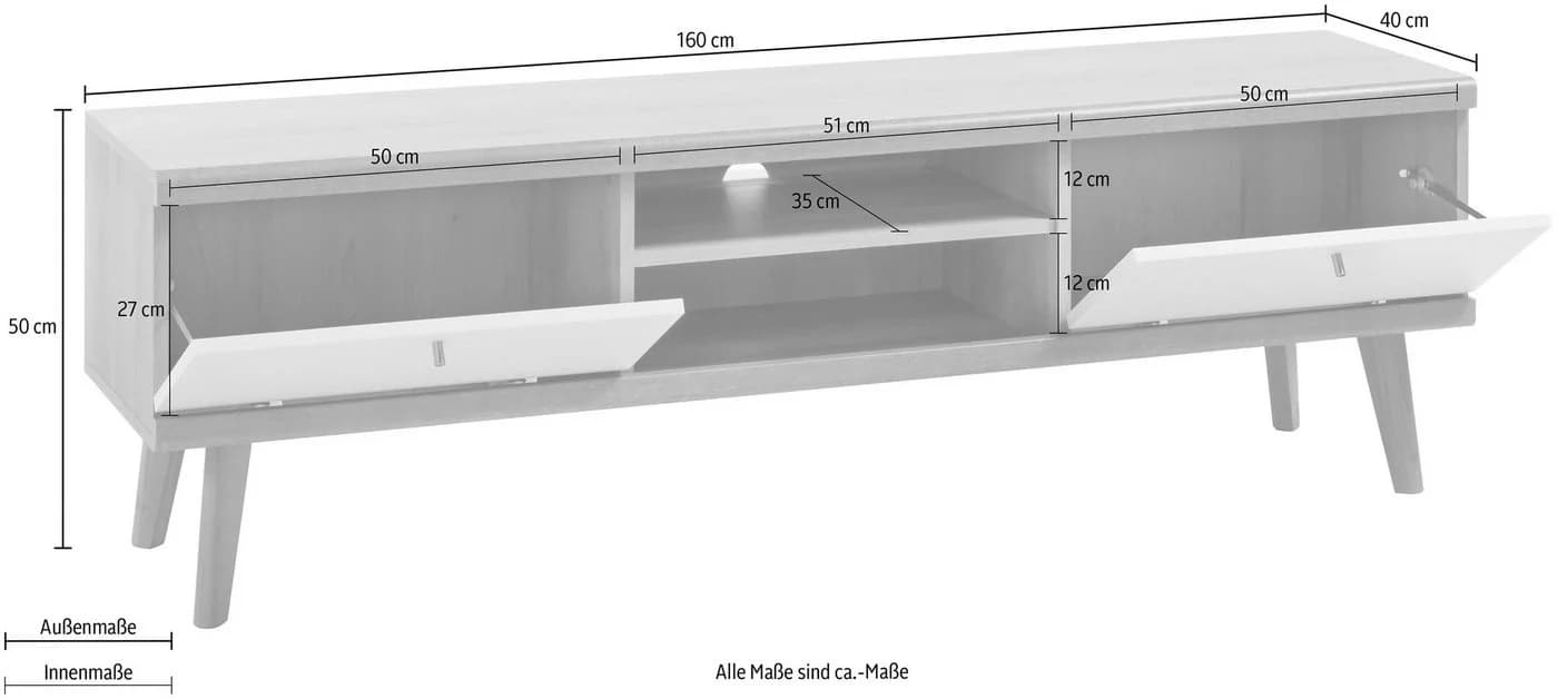 Home affaire Lowboard Merle Skandi Design Braunes TV-Möbel - Bild 5