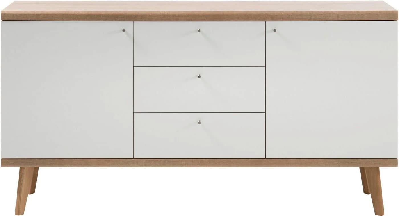 HOME AFFAIRE Sideboard Merle Weiß Eiche Riviera Skandinavisch