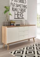 HOME AFFAIRE Sideboard Merle Weiß Eiche Riviera Skandinavisch Bild 2