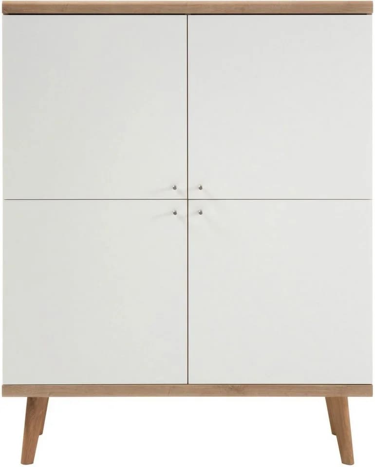 HOME AFFAIRE Highboard Merle Weiß Eiche 4 Türen FSC - Bild 2