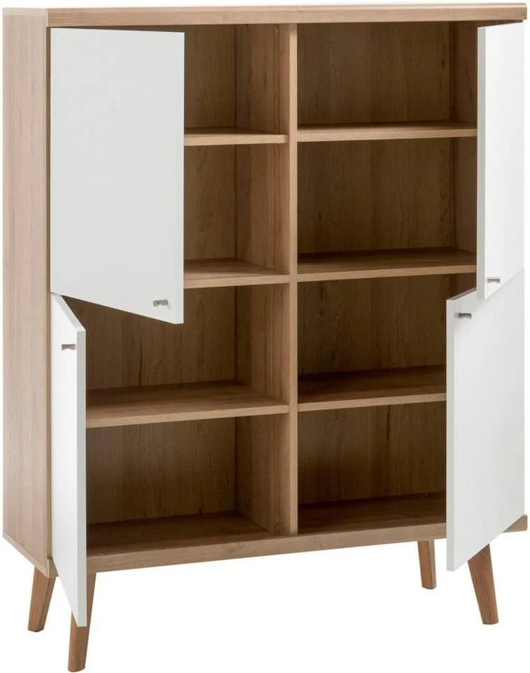 HOME AFFAIRE Highboard Merle Weiß Eiche 4 Türen FSC - Bild 3