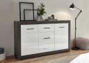 Sideboard HOME AFFAIRE Etero Grau Schwarz Weiß Hochglanz Bild 2