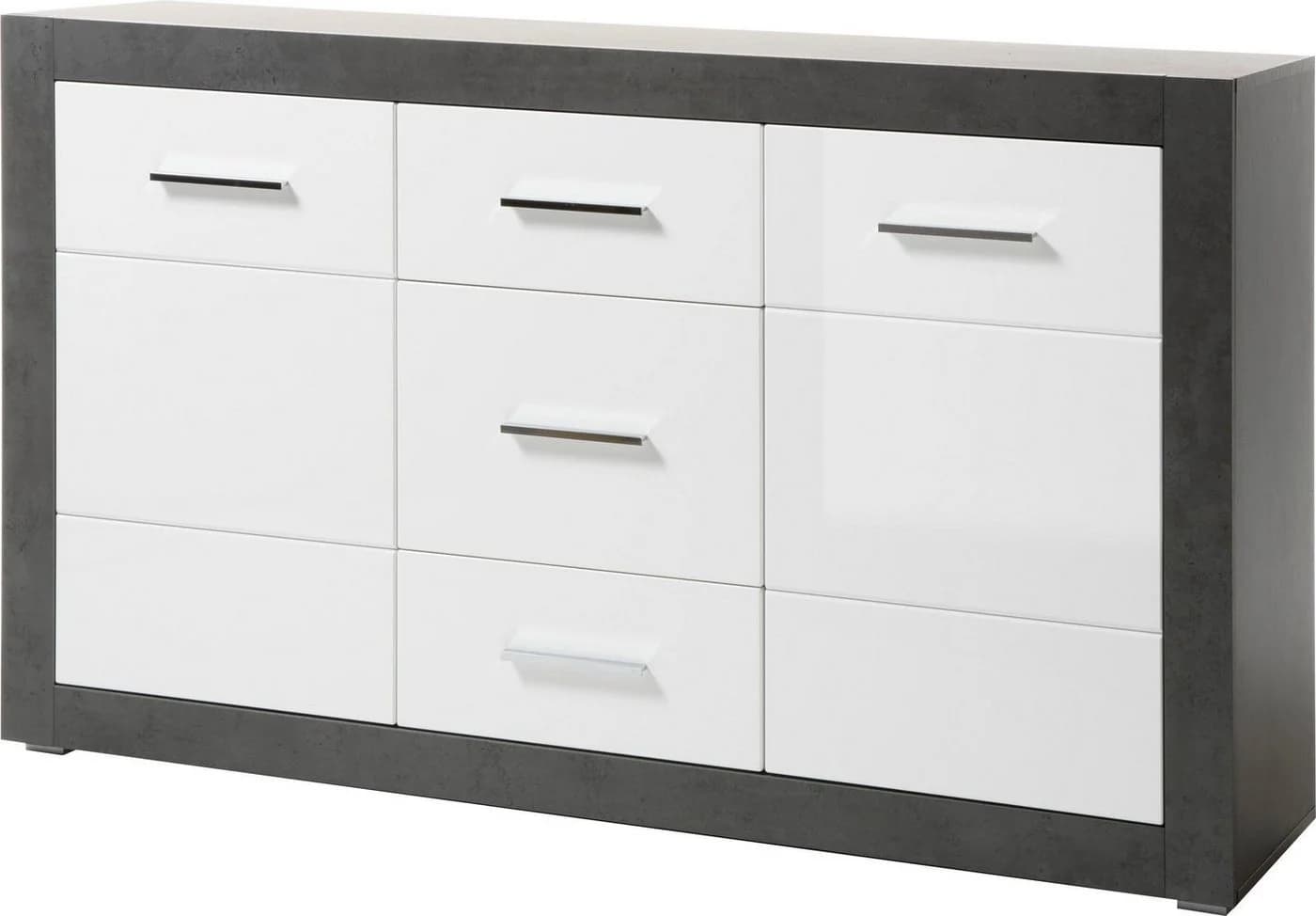 Sideboard HOME AFFAIRE Etero Grau Schwarz Weiß Hochglanz - Bild 3
