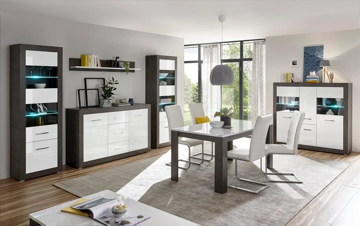 HOME AFFAIRE Esstisch Etero Weiß Schwarz Ausziehbar - Bild 5