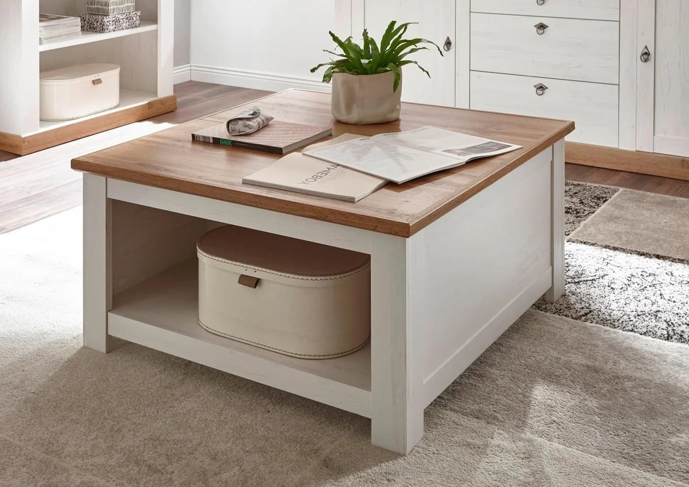 Couchtisch HOME AFFAIRE Cremona Weiß Eiche FSC