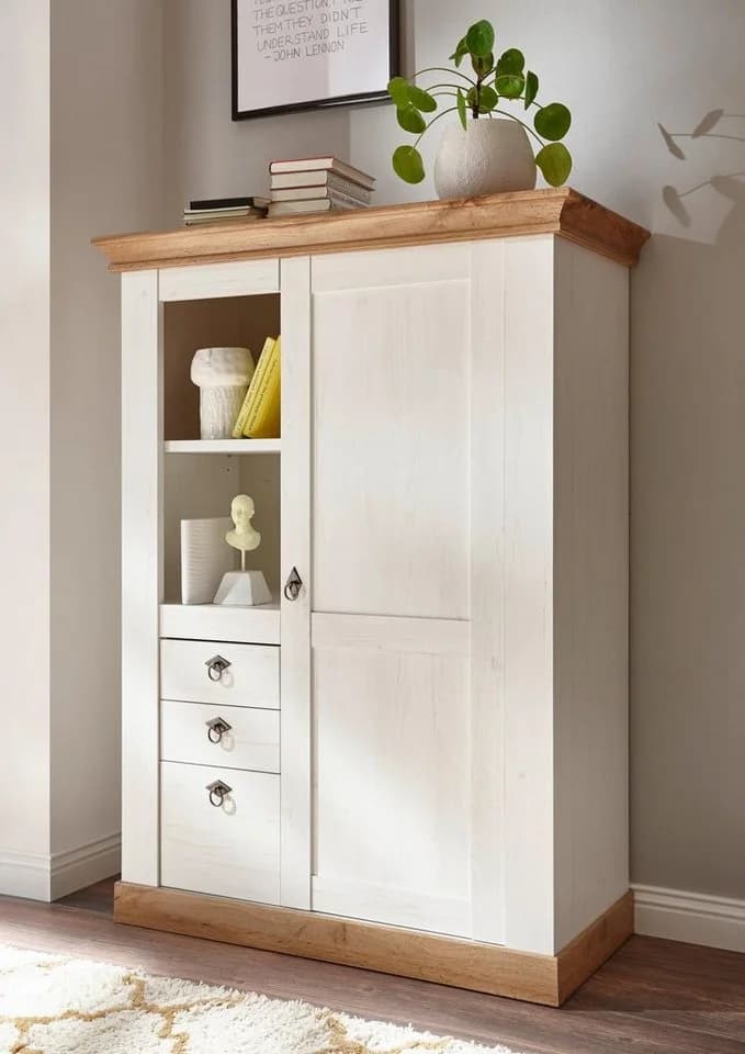 Highboard HOME AFFAIRE Cremona Weiß Pinie Eiche - Bild 2