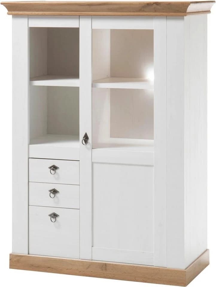 HOME AFFAIRE Highboard Cremona Weiß Eiche Holzwerkstoff - Bild 4