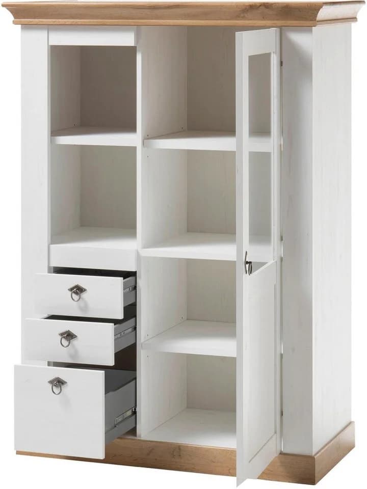 HOME AFFAIRE Highboard Cremona Weiß Eiche Holzwerkstoff - Bild 5