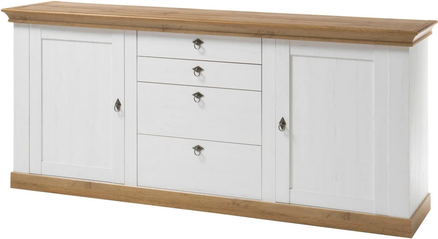 HOME AFFAIRE Sideboard Cremona Weiß Pinie Eiche - Bild 2