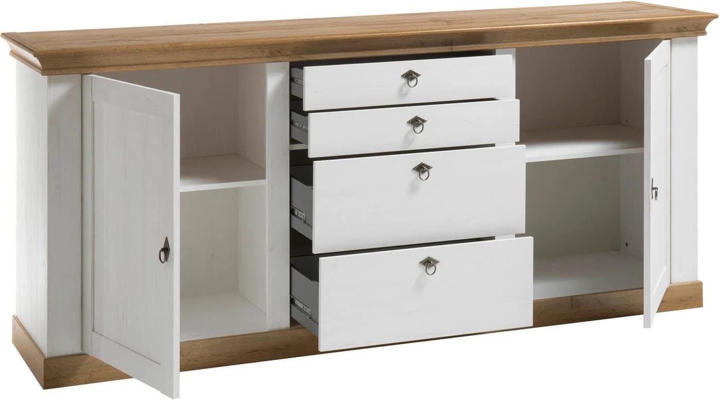 HOME AFFAIRE Sideboard Cremona Weiß Pinie Eiche - Bild 4