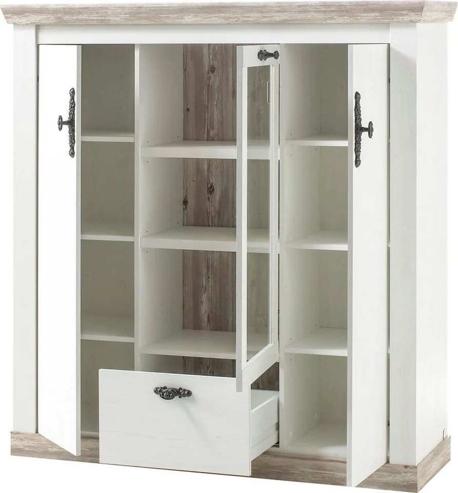 Home affaire Highboard Florenz Weiß Landhausstil - Bild 3