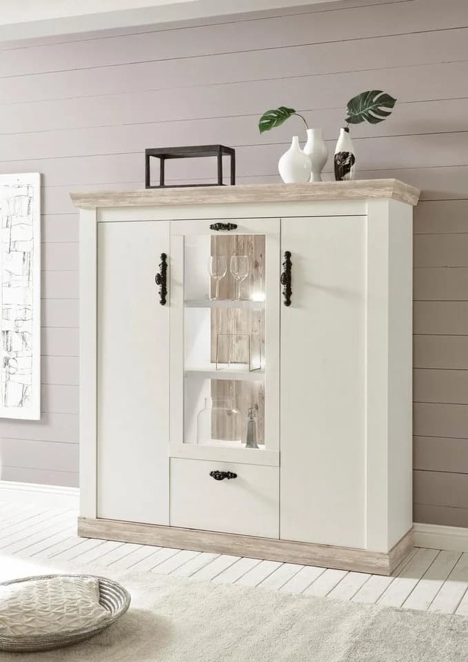 Home affaire Highboard Florenz Weiß Landhausstil - Bild 5