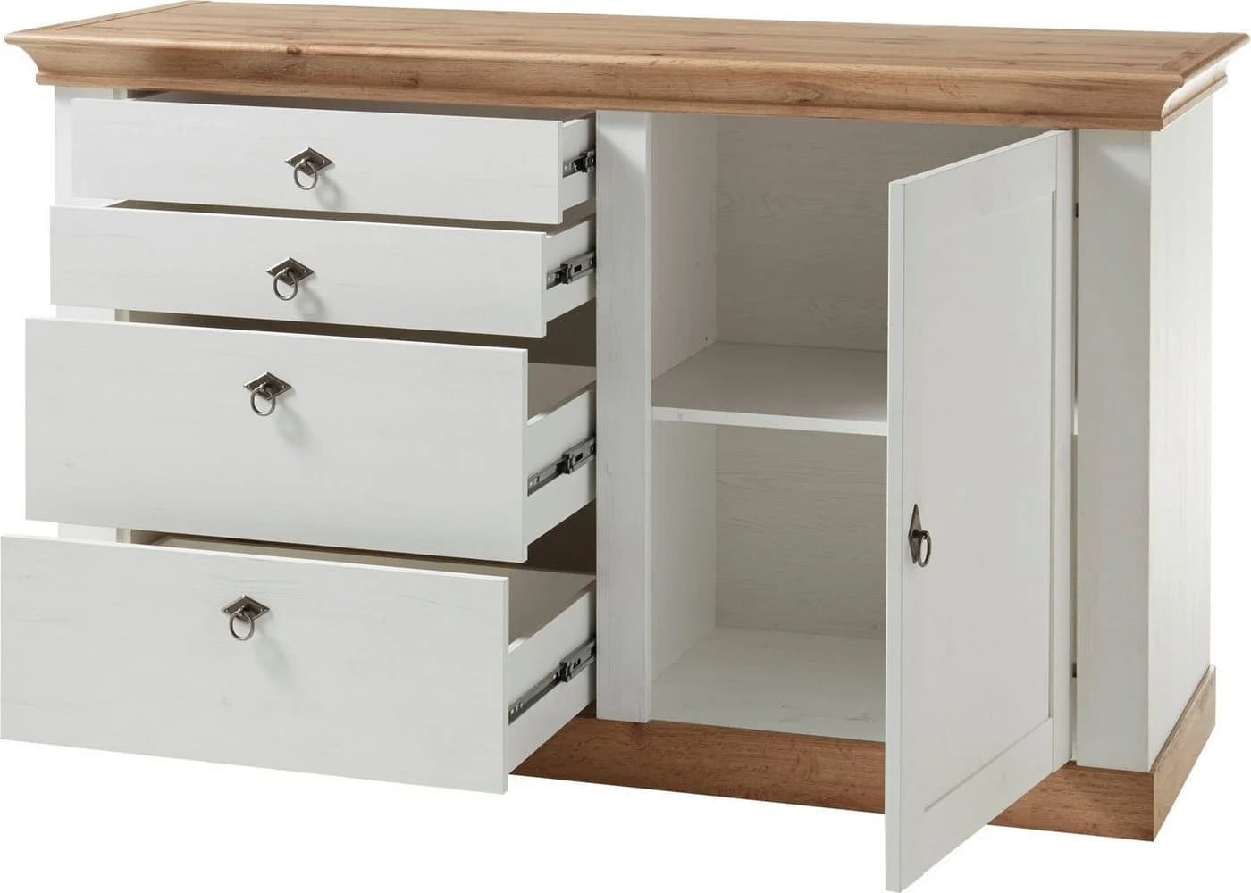 HOME AFFAIRE Mehrzweckschrank Cremona Weiß Eiche Dekor - Bild 4