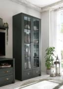 HOME AFFAIRE Vitrine Ascot Grün mit Glas und Metallgriffen Bild 2