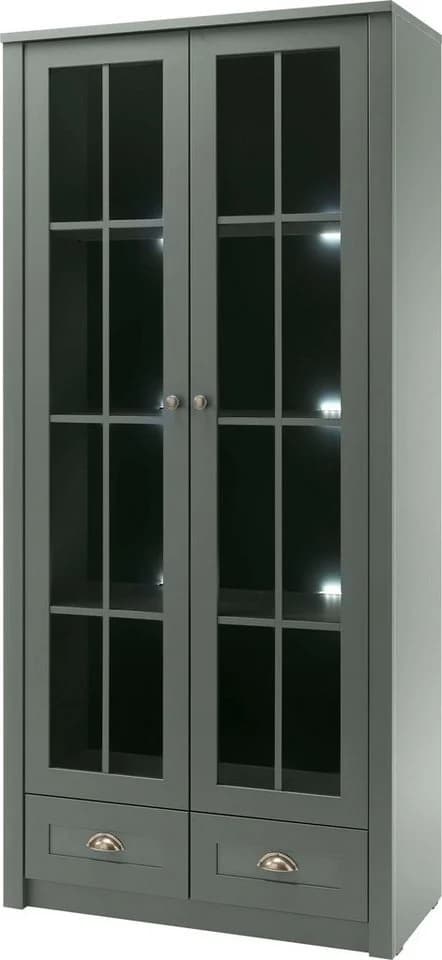 HOME AFFAIRE Vitrine Ascot Grün mit Glas und Metallgriffen - Bild 3