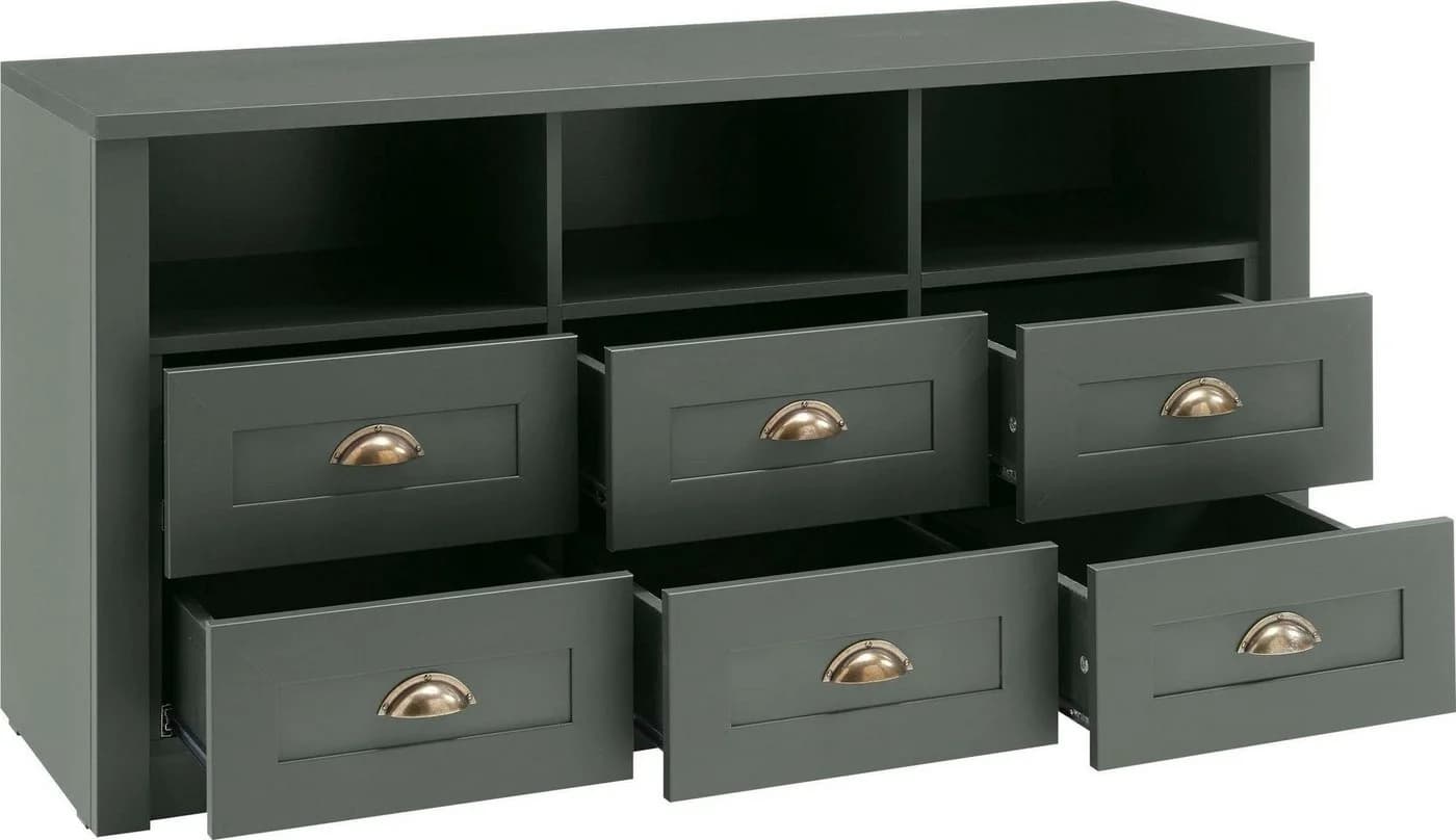 Home affaire Lowboard Ascot mit 6 Schubladen und Metallgriffen - Bild 4