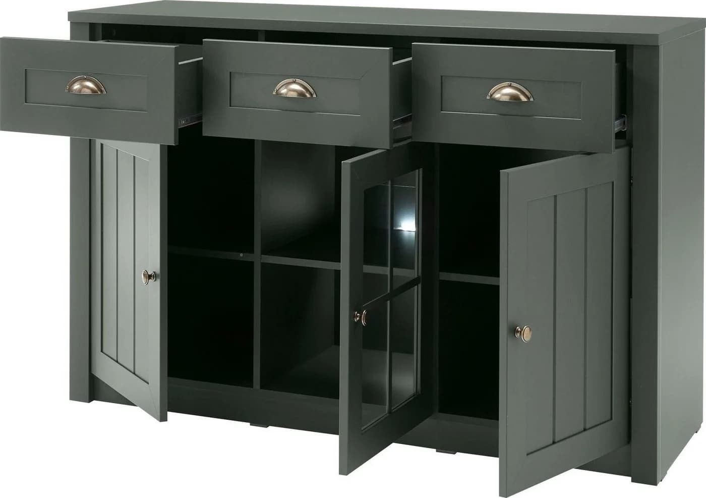 Home affaire Sideboard Ascot Grün Glas Metall - Bild 4