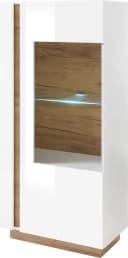 HOME AFFAIRE Clair Vitrine 22 Weiß Hochglanz Grandson Oak Bild 1