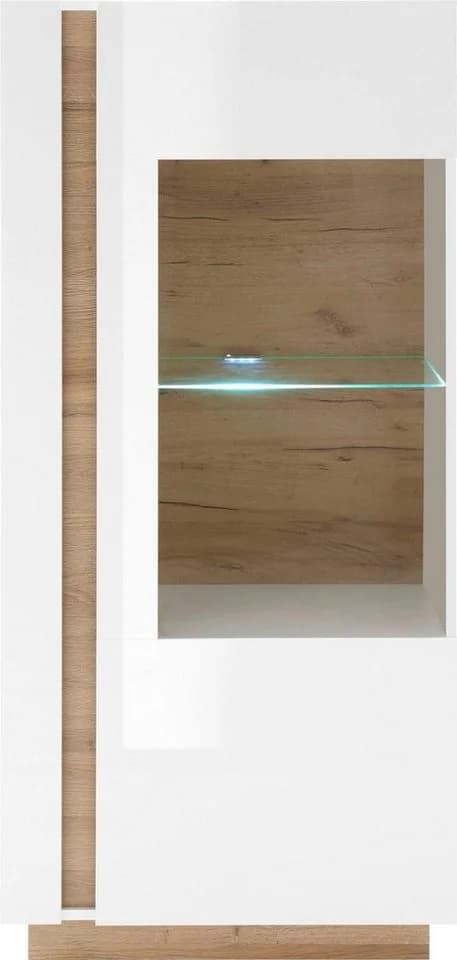 HOME AFFAIRE Clair Vitrine 22 Weiß Hochglanz Grandson Oak - Bild 3