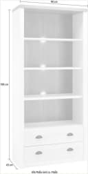 HOME AFFAIRE Regal Beauvais Weiß Pinie Eiche Dekor 4 Fächer 2 Schubladen Bild 5