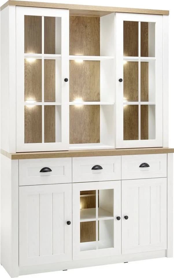 Buffet HOME AFFAIRE Beauvais Weiß Eiche Landhaus