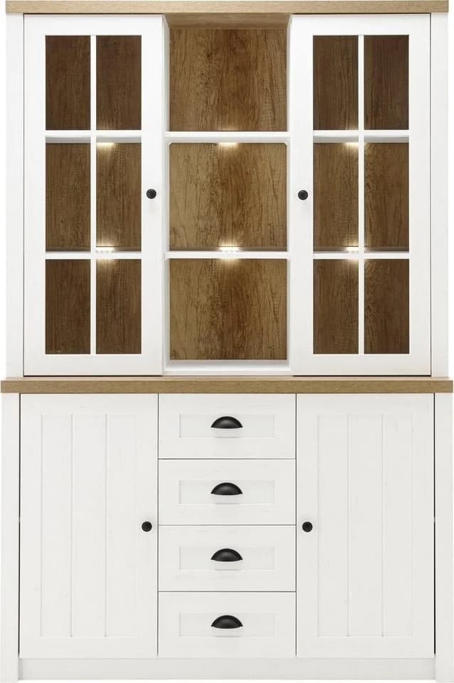 Buffet HOME AFFAIRE Beauvais Weiß Eiche Holzwerkstoff