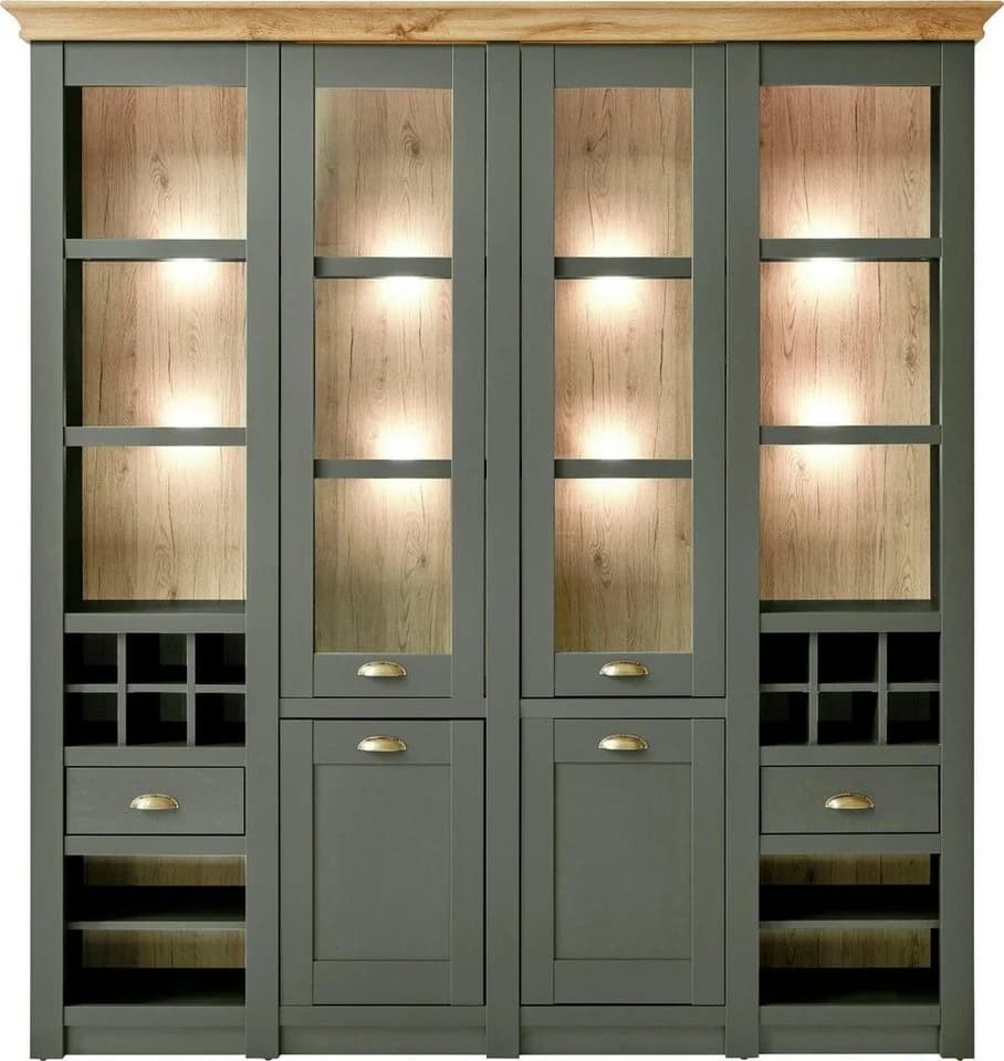 Buffet HOME AFFAIRE Cambridge Grün mit Weinregal - Bild 2