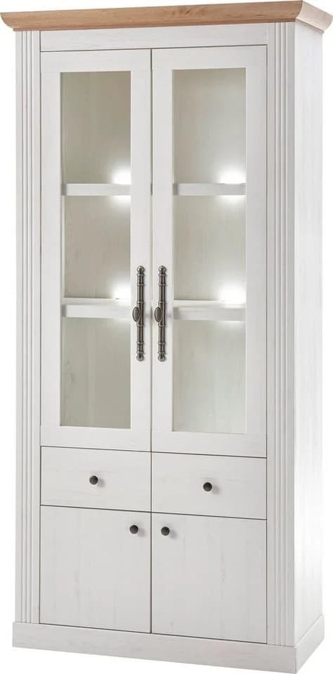 OTTO HOME Westminster S Vitrine Landhausstil Weiß Eiche - Bild 2