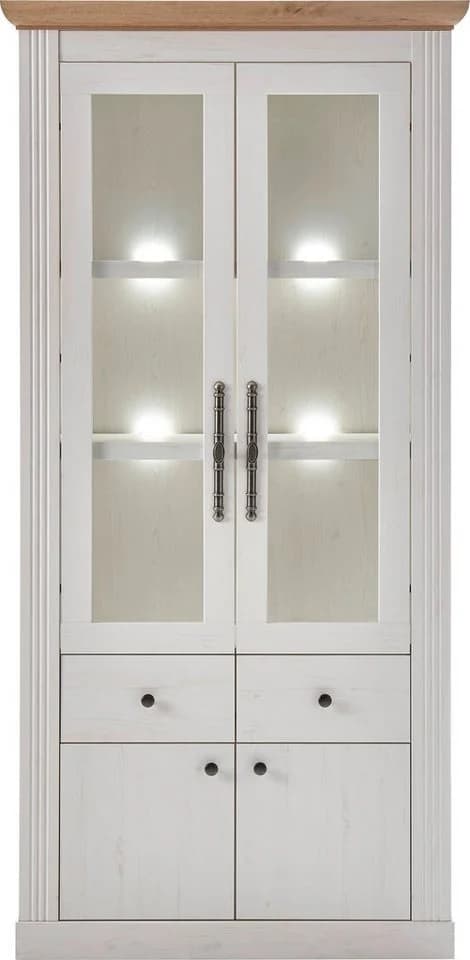 OTTO HOME Westminster S Vitrine Landhausstil Weiß Eiche - Bild 3