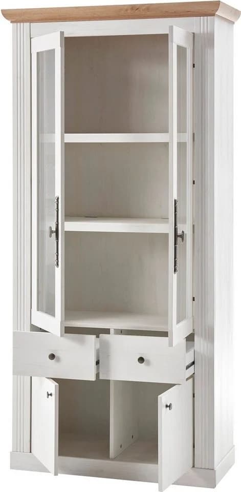 OTTO HOME Westminster S Vitrine Landhausstil Weiß Eiche - Bild 4