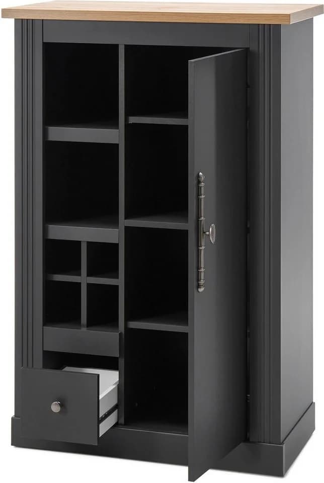 OTTO HOME Westminster S Wohnwand Set Dunkelgrau Landhausstil