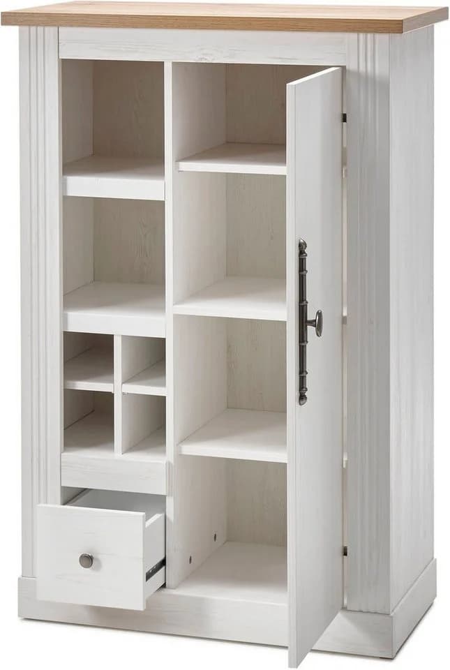 OTTO HOME Westminster Wohnwand Set Weiß Braun Landhausstil