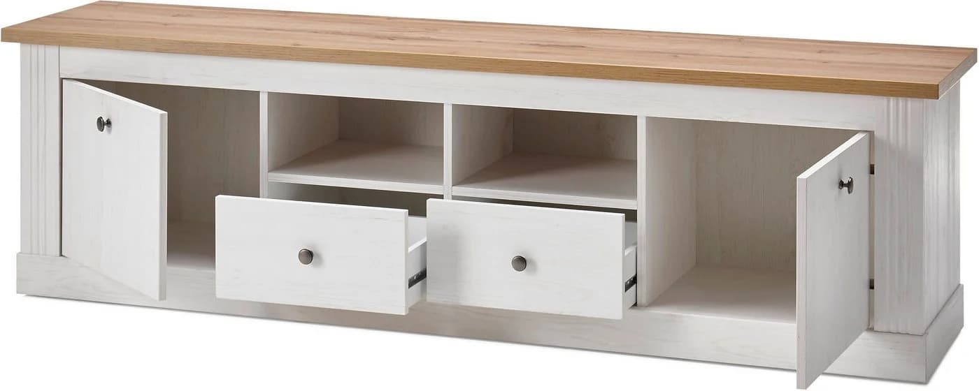 OTTO HOME Westminster Wohnwand Set Weiß Eiche Landhausstil - Bild 4