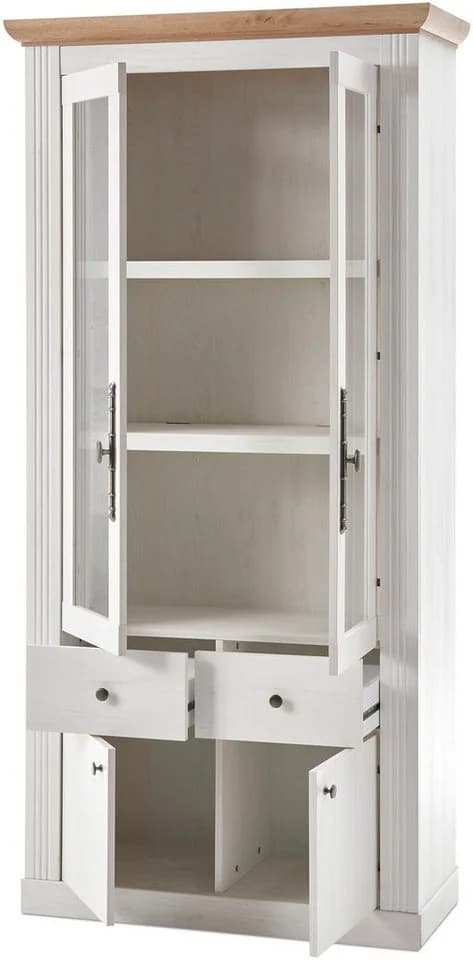 OTTO HOME Westminster Wohnwand Set Weiß Eiche Landhausstil - Bild 5