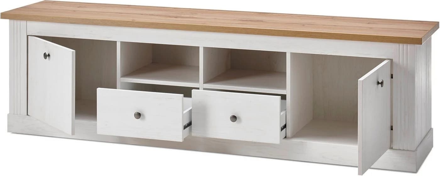 OTTO HOME Westminster Wohnwand Set Weiß Braun Landhausstil - Bild 3