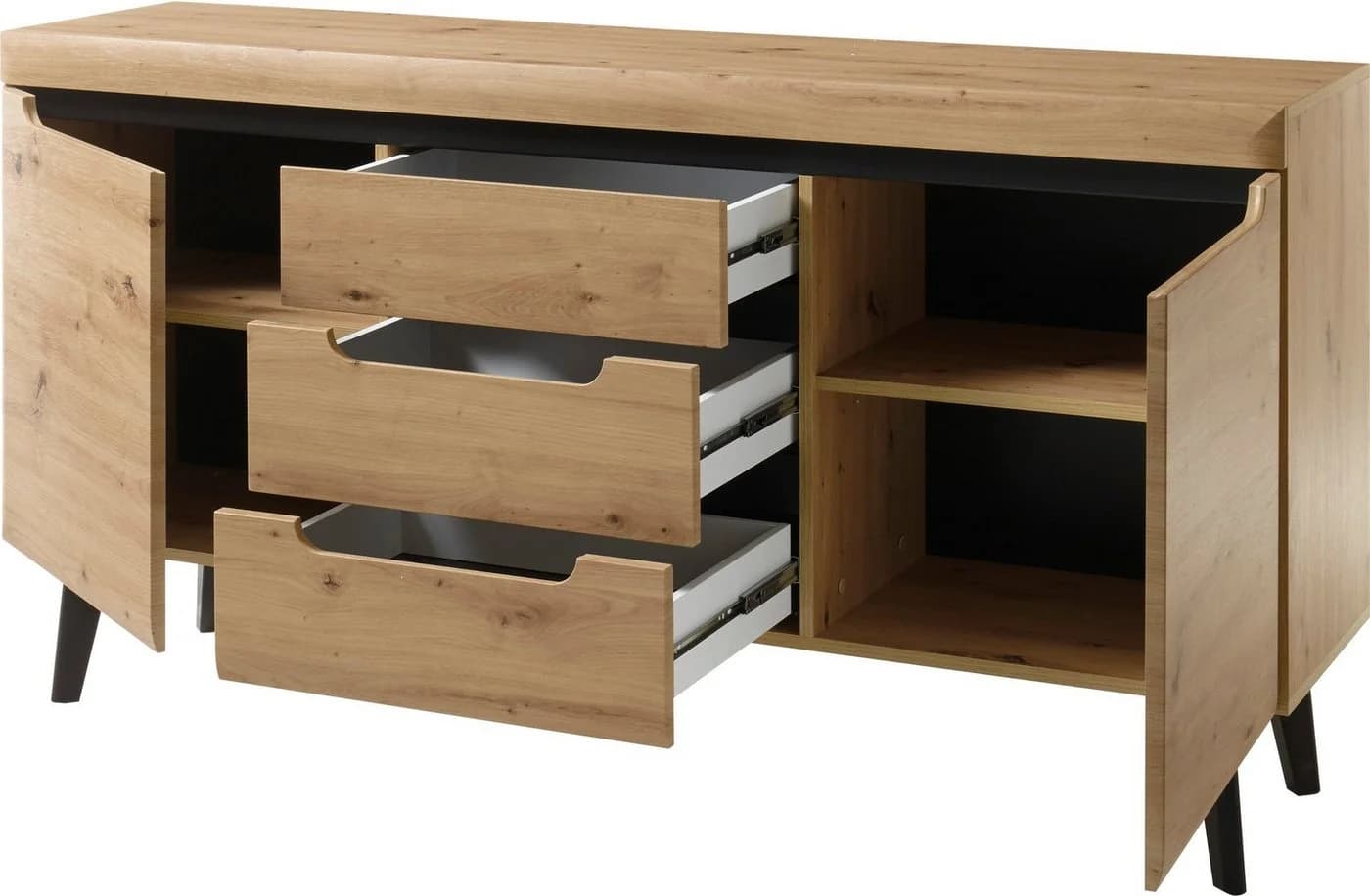 HOME AFFAIRE Sideboard Torge Braun Eiche Artisan Dekor - Bild 4