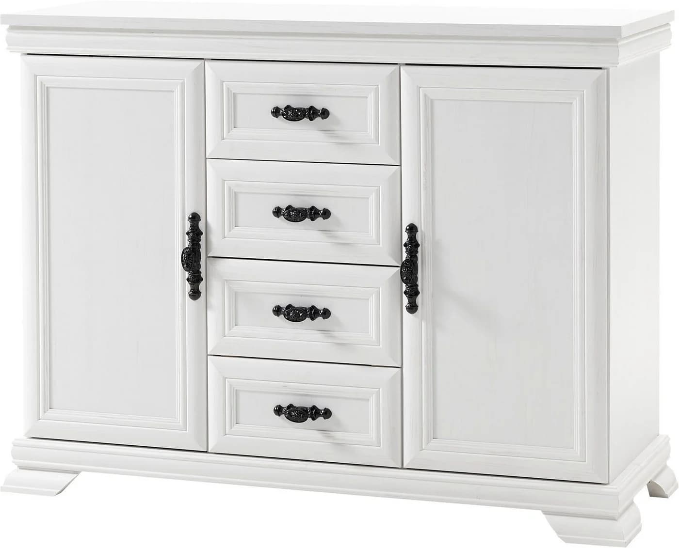 OTTO HOME Royal Sideboard Weiß Pinie Dekor 4 Schubladen 2 Türen