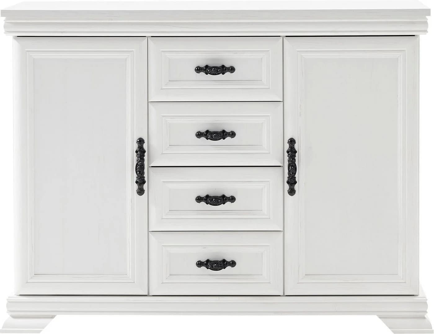OTTO HOME Royal Sideboard Weiß Pinie Dekor 4 Schubladen 2 Türen - Bild 3