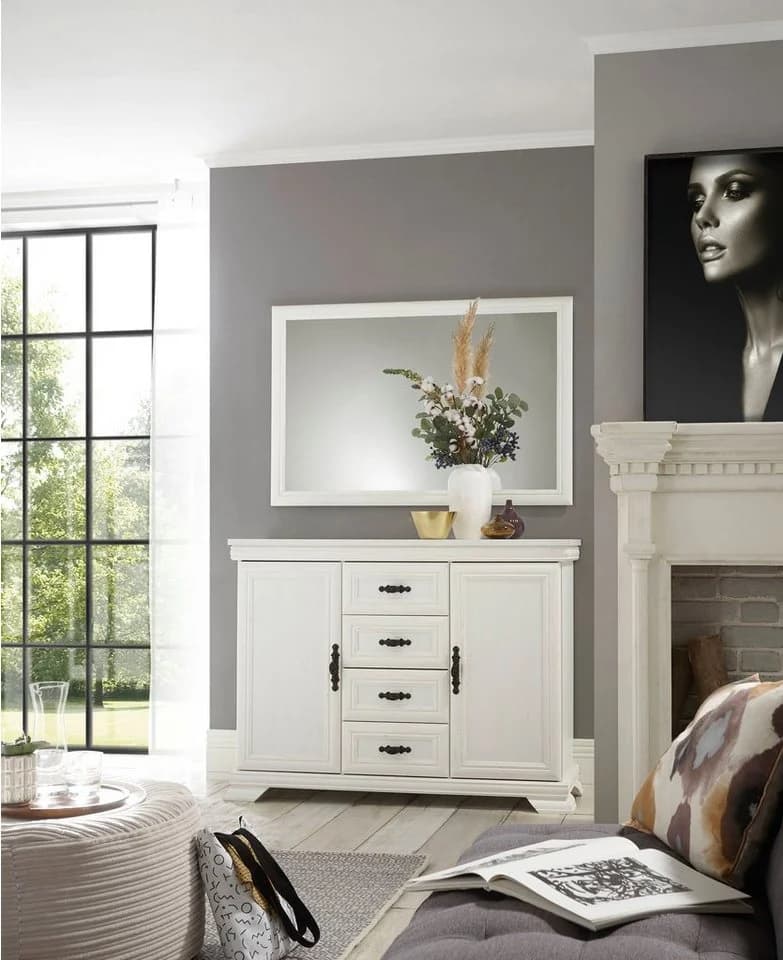 OTTO HOME Royal Sideboard Weiß Pinie Dekor 4 Schubladen 2 Türen - Bild 5