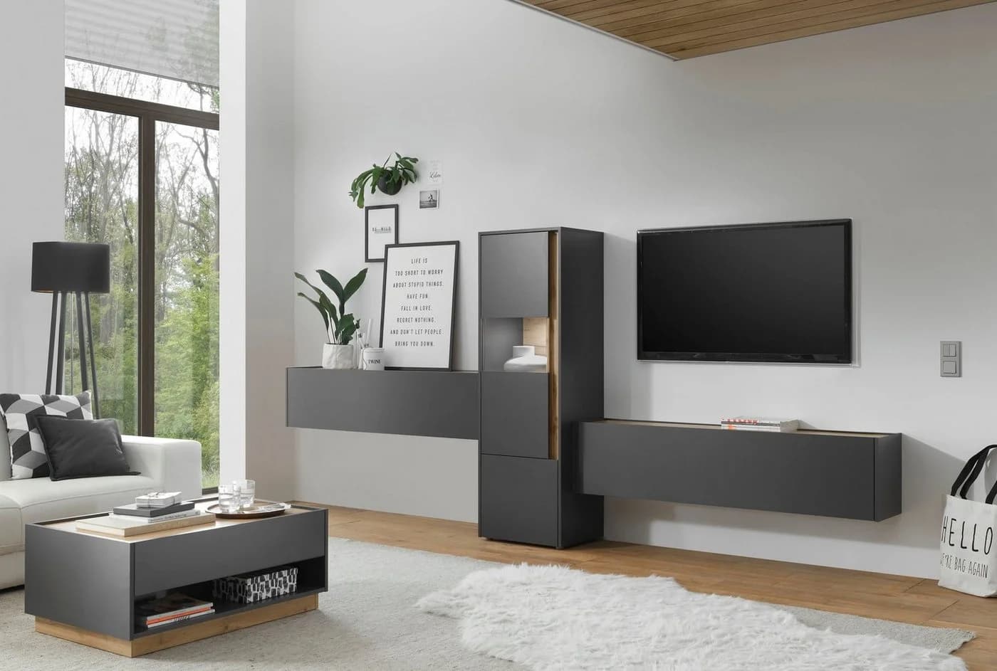 Home affaire TV-Schrank City/Giron Moderner Hängeschrank Grau Anthrazit - Bild 5