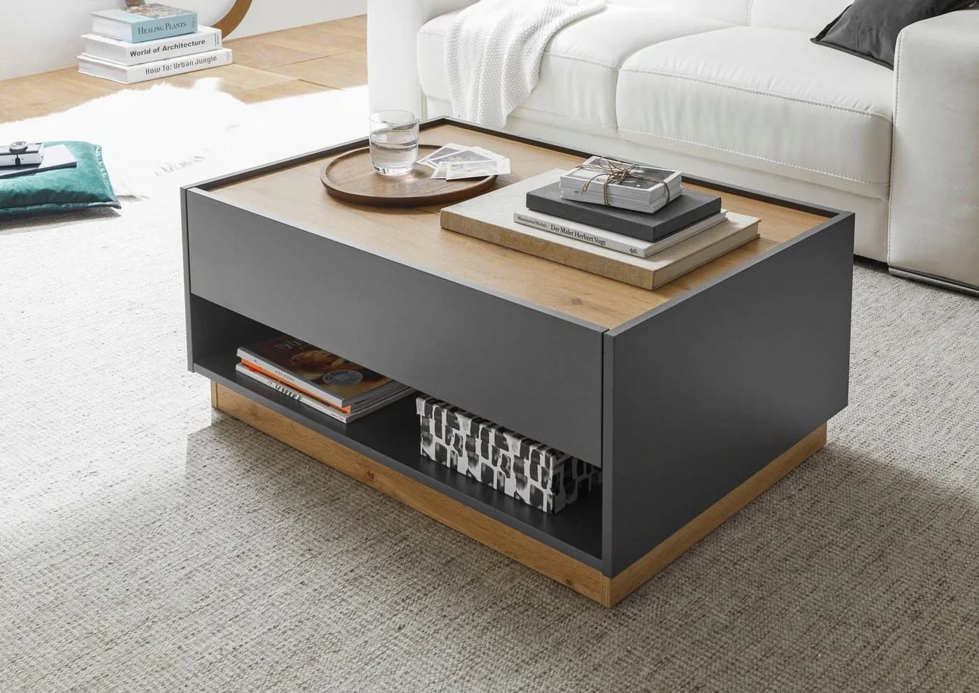 HOME AFFAIRE City/Giron Couchtisch Anthrazit mit Schubkasten - Bild 4