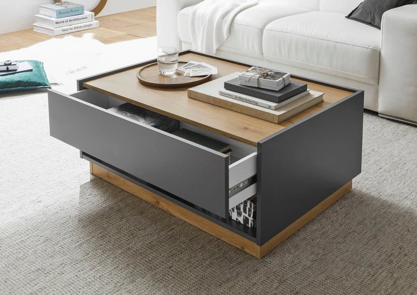 HOME AFFAIRE City/Giron Couchtisch Anthrazit mit Schubkasten - Bild 5
