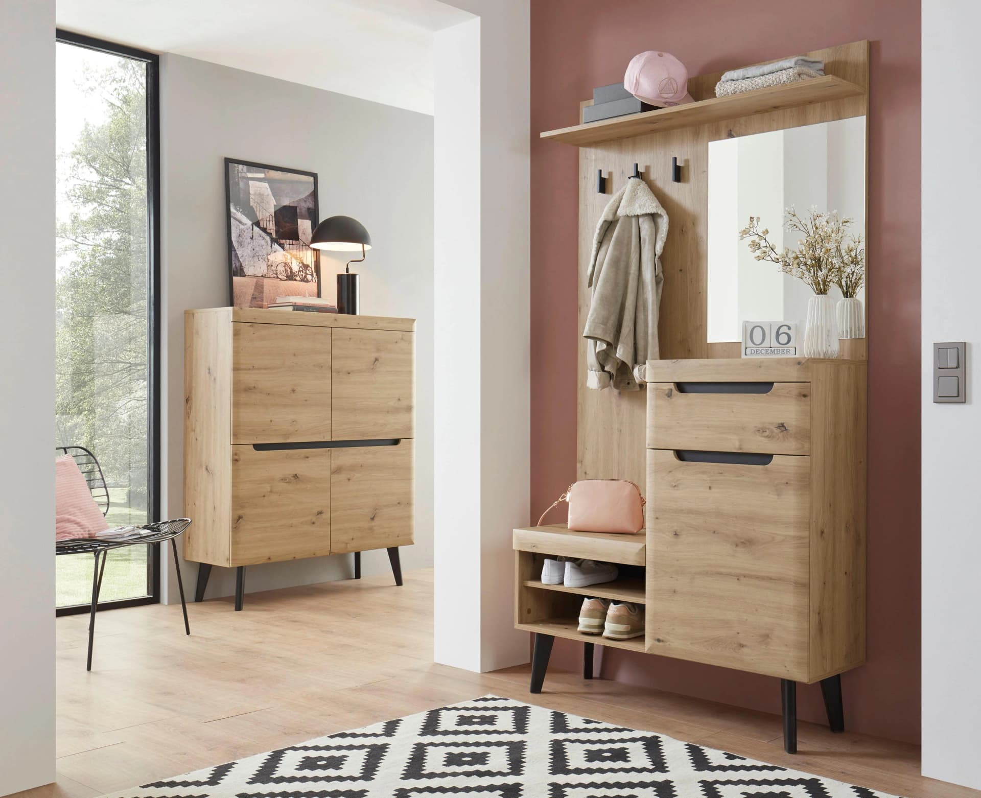 HOME AFFAIRE Garderoben-Set Torge Braun Scandi Look