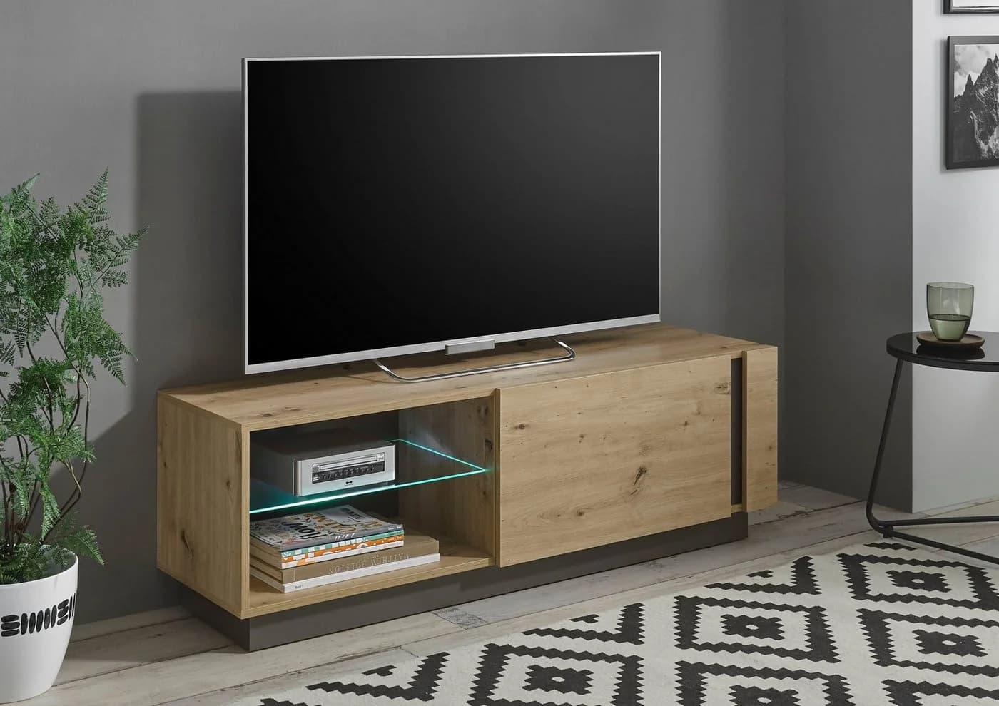 Home affaire Lowboard CLAiR 31 Modernes Griffloses Design Holzoptik - Bild 2