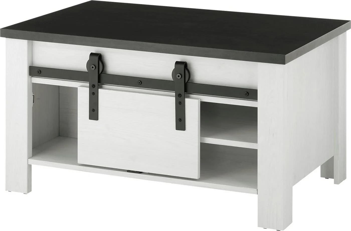 HOME AFFAIRE Couchtisch SHERWOOD Weiß Anthrazit Metallbeschlag - Bild 2